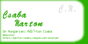 csaba marton business card